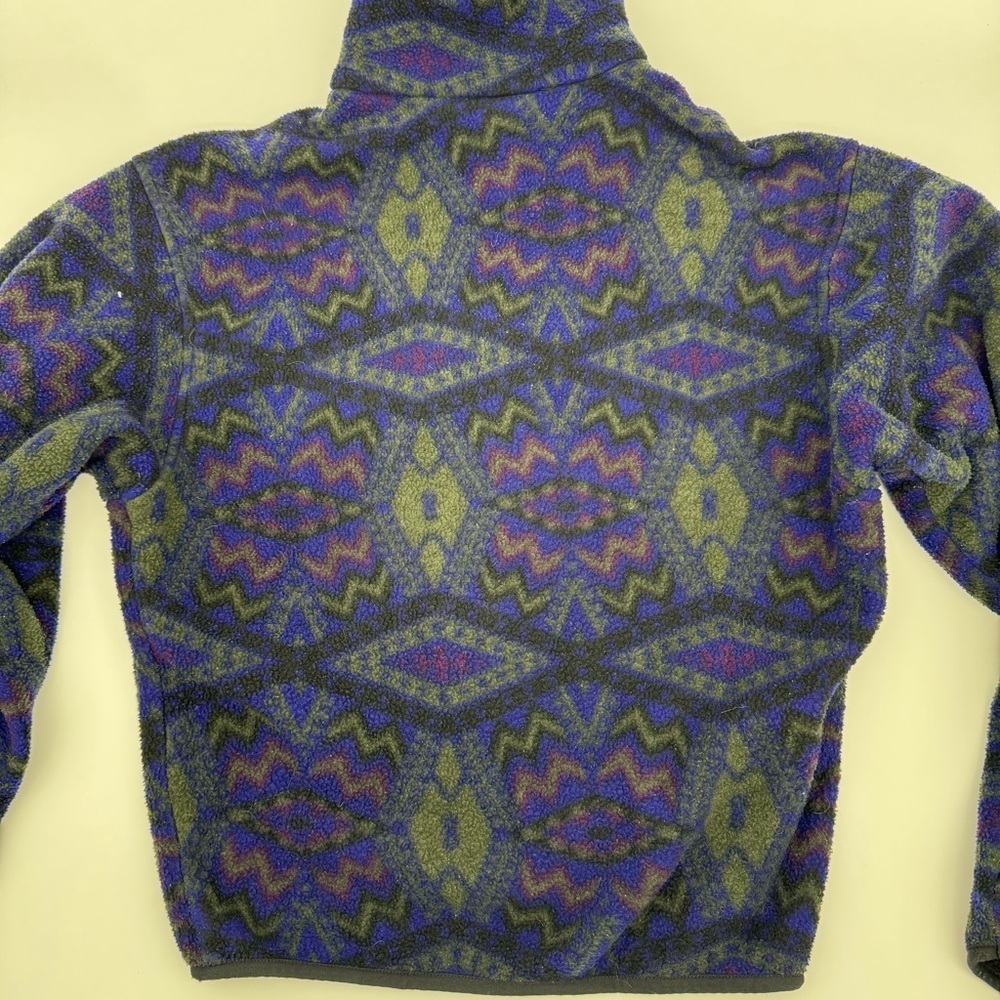 The North Face Vintage Aztec Fleece Jacket XS Purple Blue Green Full Zip - Picture 6 of 6